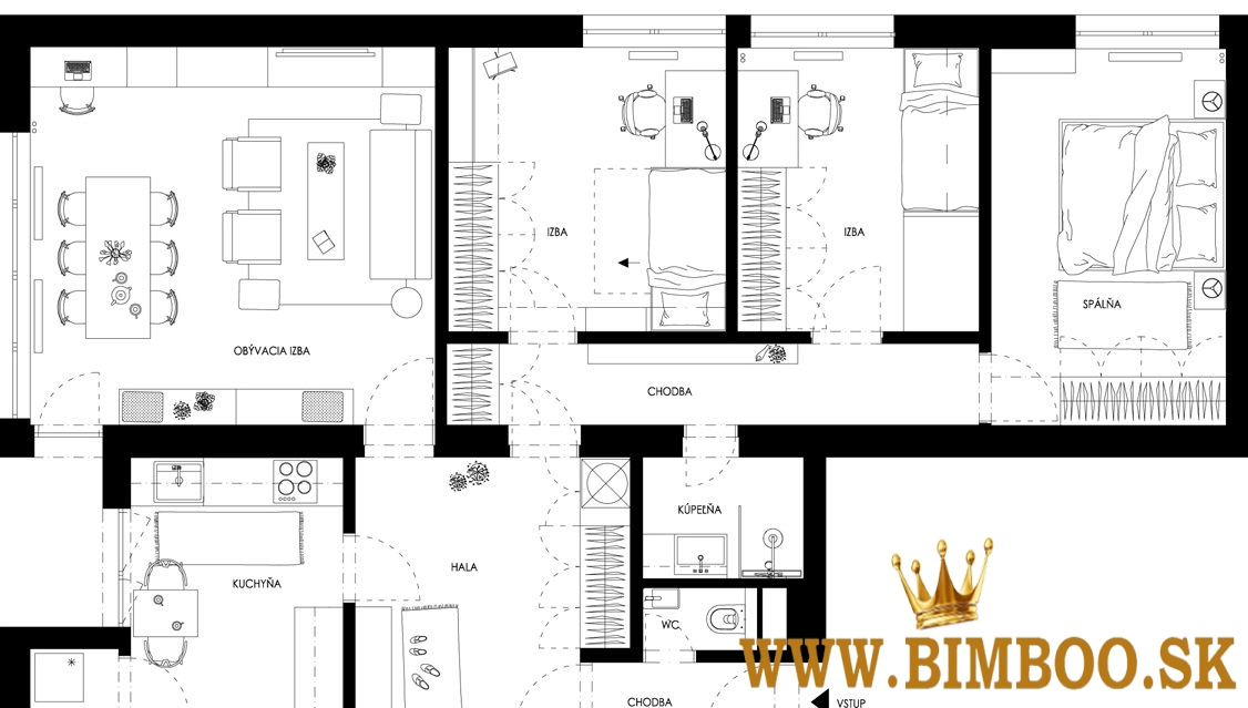 Prenájom 4-izbového bytu – Martinengova ul.,