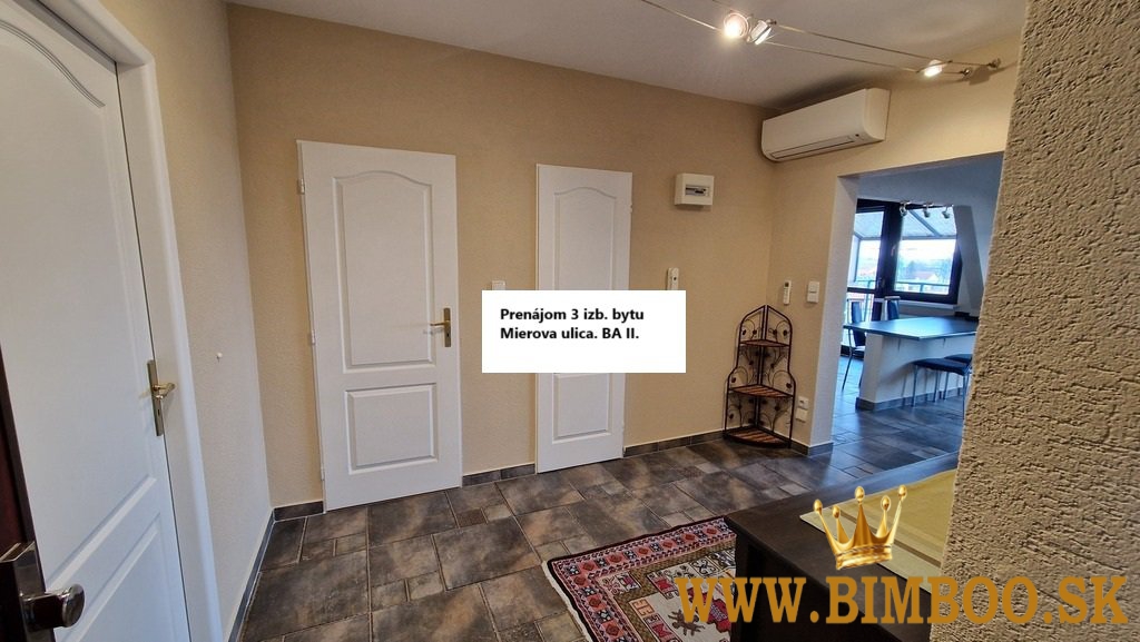 Prenájom 3-izbový 68 m2, tehlový byt na Mierovej ulici 