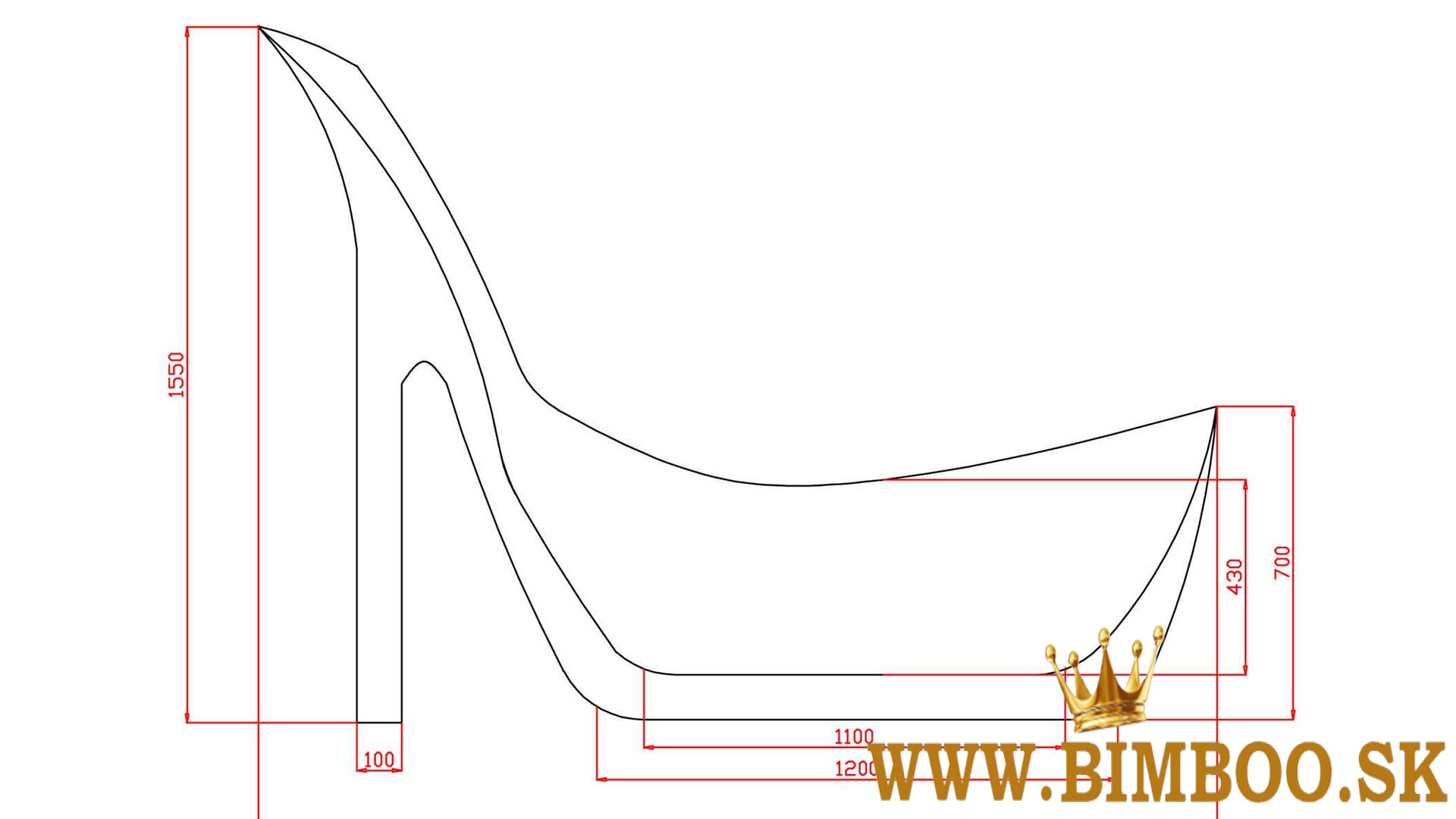Vaňa 200x80x150 dámska špendlíková obuv akrylová nová