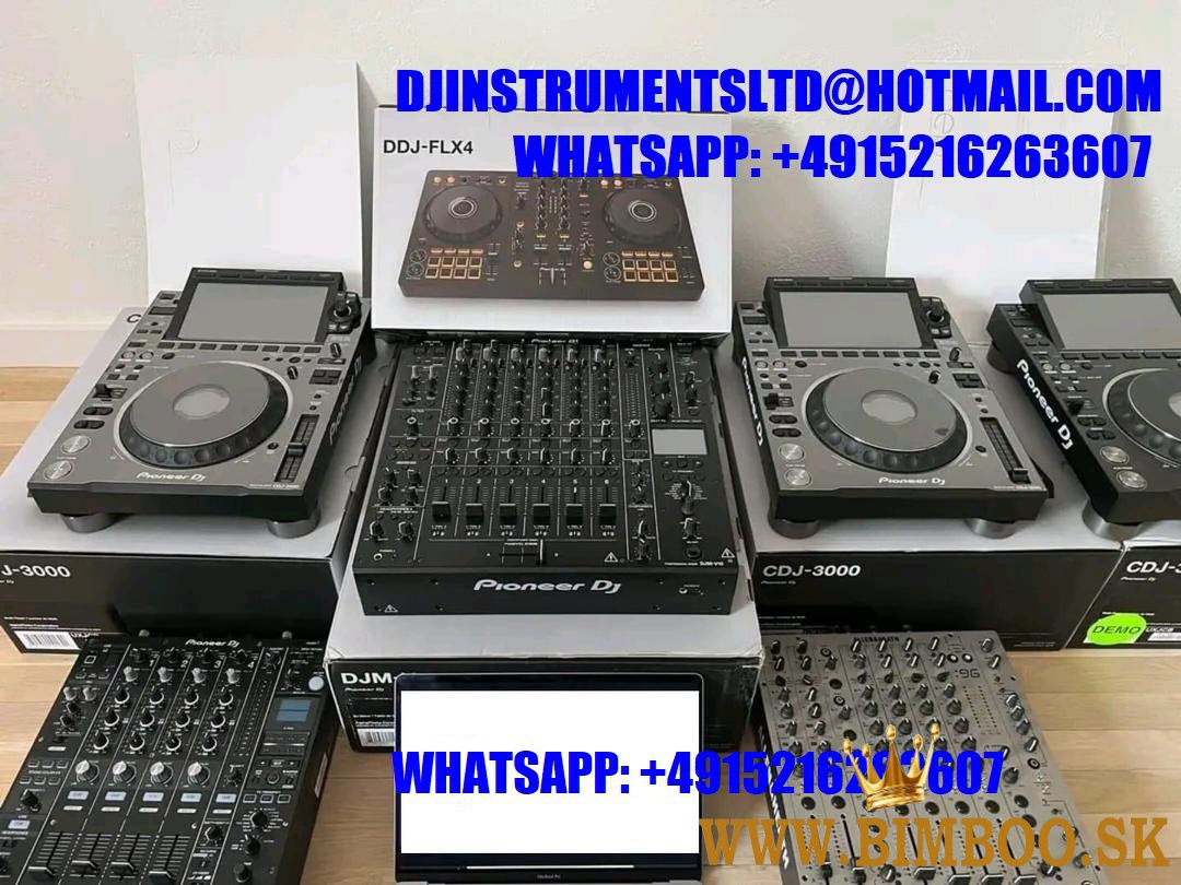 2x Pioneer DJ CDJ-3000-W + 1x DJM-900NXS2-W, Pioneer DJ DJM-V10-LF, Pioneer DJM-A9, Pioneer CDJ-Tour