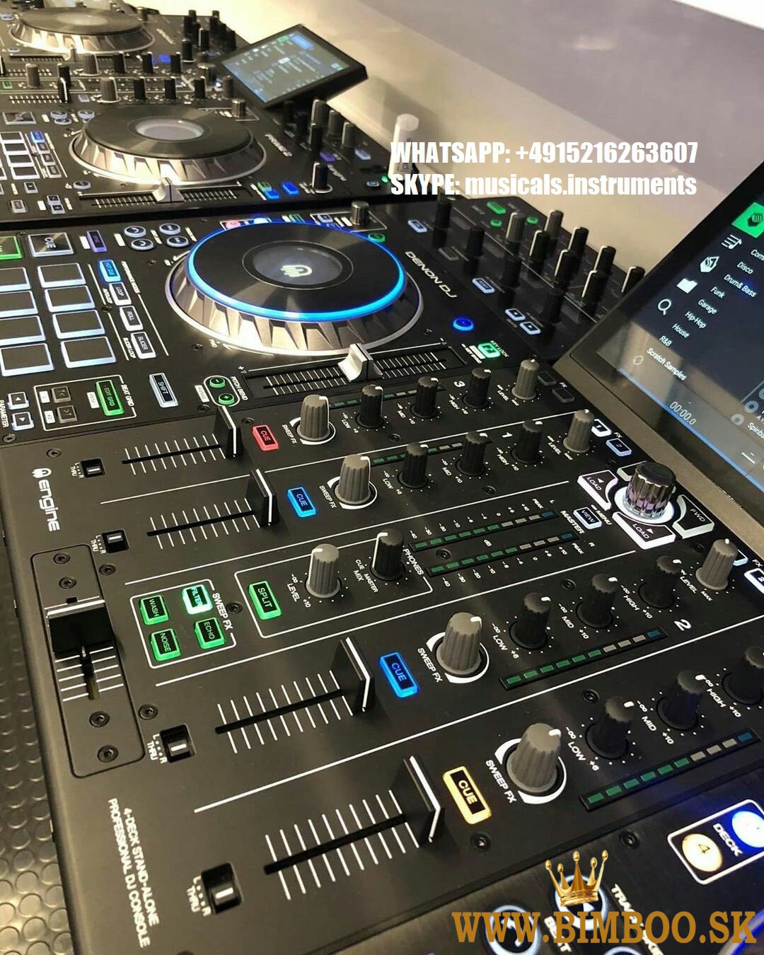 PLAYdifferently MODEL 1, Allen & Heath XONE 96 DJ mixážní pult, Denon DJ X1800 Prime Mixer, Denon Dj